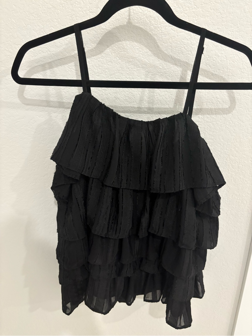entro Black Tiered Ruffle Camisole